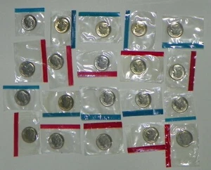 1970 - 1979 P D Roosevelt Dime 20 Coin Set in Cello U.S. Mint - Picture 1 of 2