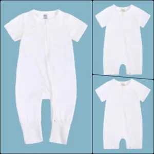 Set 3 PAGLIACCETTI-PANNI NEONATO manica corta doppia cerniera cotone bianco ragazzo ragazza 4taglia - Foto 1 di 23