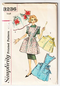 Simplicity 3236 Aprons 1950s Vintage-Ruffles-Pockets 10-12 Sewing Pattern UNCUT - Bild 1 von 2