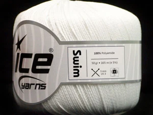 6-Skein Lot Swim Yarn Polyamide Fine 6x50g/165m White - Picture 1 of 4