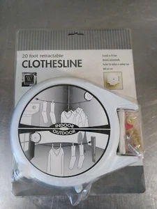 Whitmor 6243-7417 Plastic White Indoor/Outdoor Retractable Clothesline 20 ft. - Picture 1 of 2