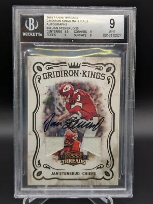 2010 Threads Gridiron Kings Game Worn Jersey /25 Jan Stenerud Auto HOF BGS 9 - Image 1 of 2