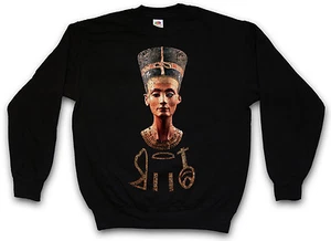 NEFERTITI VINTAGE SWEATSHIRT SWEATER PULLOVER Egytian Pharao Nofretete Echnaton - Picture 1 of 2