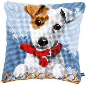 Vervaco Cross Stitch Cushion Kit Jack Russell 16" x 16" - Picture 1 of 2