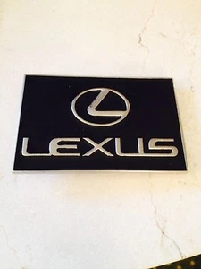 BELT BUCKLE LEXUS BLACK METAL & CHROME IN VG CONDITION - Picture 1 of 3