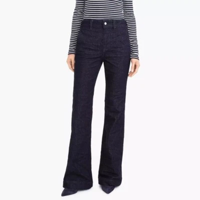 J.Crew Wide Leg Trouser Jeans Women’s 30 Tall High Rise Stretch Blue Indigo - Image 1 of 4