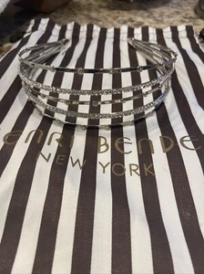 Henri Bendel Silver Tone Swarovski Crystals Headband Signature Stunning! - Picture 1 of 6