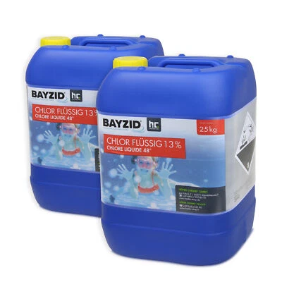 HÖFER CHEMIE GMBH Flüssigchlor 50kg BAYZID 13–15% Aktivchlor 2x25kg Natriumhypochlorit Pool Höfer