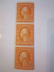 1914 U.S. STAMP SCOTT #429 PANEL OF 3 STAMPS - ALL MINT SHINY GUM - MNH - OFC-2 - Picture 1 of 4