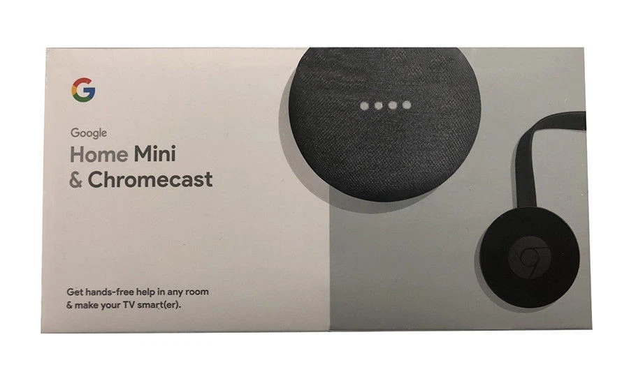 BRAND NEW Google Home Mini Google Chromecast Bundle GA00379-US - Image 1 of 1