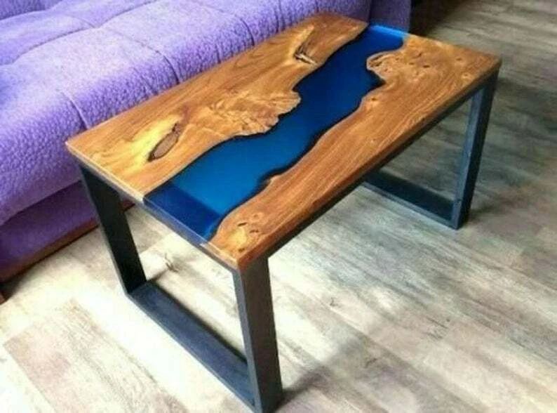 24" x 18" Epoxy Resin River Table, Epoxy Dining / Corner Table Epoxy Resin Wood  - Image 1 of 1