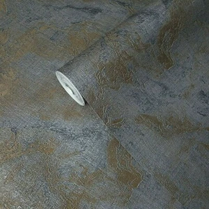 Modern Wallpaper rolls charcoal gray bronze metallic Textured plain faux fabric - Picture 1 of 12