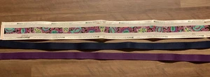Hand Painted Needlepoint Belt Canvas Signed DBU and Belt Backings 18 Count Mono - Picture 1 of 6