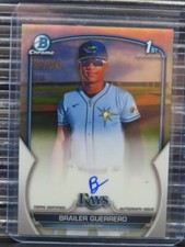2023 Bowman Chrome Brailer Guerrero Refractor 1st Prospect Auto #255/499 Rays