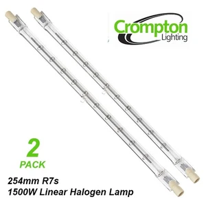 2 x 1500W Double Ended Halogen Floodlight Globes Bulbs Lamps Linear 254mm R7s - Picture 1 of 2