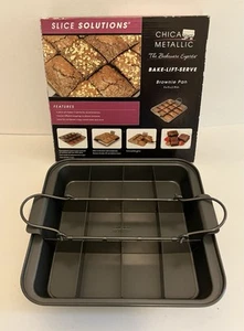 Chicago Metallic Bake Lift And Serve Brownie Pan Slice Solutions New Open Box - Picture 1 of 18