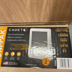 Electric Heater 1,000-Watt 120-Volt Fan-Forced In-Wall Dial Controls in White - Picture 1 of 4