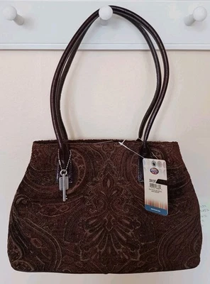 Cartera Tapiz Fósil Oscuro 75082 Cartera Bolso de Hombro Dije Llave NUEVO CON ETIQUETA Foto 1 de 4