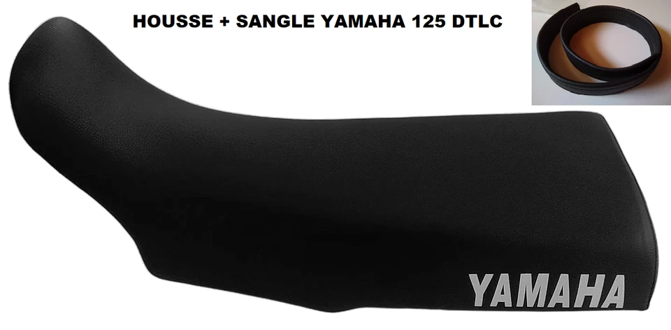 HOUSSE DE SELLE noire avec SANGLE Yamaha 125 DTLC / DT125LC - Photo 1/1