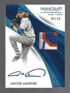 Jacob deGrom 2017 Panini Immaculate Collection Patch Autograph Auto 5/10 👍 - Picture 1 of 3