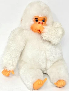 White Plush Thumb Sucking Baby Gorilla Ape California Stuffed Toy Animal Vintage - Picture 1 of 11