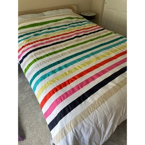 Twin Kate Spade Candy Streifen Bettbezug bunte Farben mit weißem Hintergrund - Bild 1 von 6