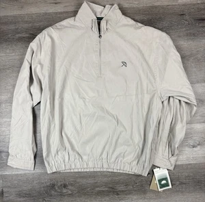 Vintage Arnold Palmer Windbreaker 1/4 Zip Mens Small Beige Cream New W Tags - Picture 1 of 7