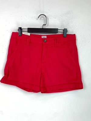 Pepe Jeans Red Cotton Shorts Casual Turn Up Hem Pockets Summer UK W28 New - Image 1 of 4