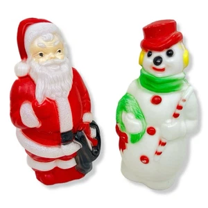 Vintage 1968 Empire Santa & Snowman Blowmold 13" Table Top - Picture 1 of 14