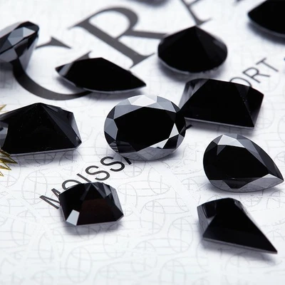 On Sale Multi-shape Black 0.1-5ct Moissanite Loose GRA VVS1 Factory Directly - Image 1 of 4