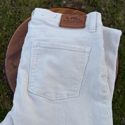 Женские вельветовые прямые классические брюки цвета слоновой кости LRL Lauren Ralph Lauren размер 8 - Изображение 1 из 4