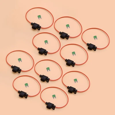10 Pack In-Line Mini Blade Fuse Holder & 5 30A Fuses New - Image 1 of 4