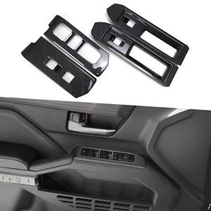 For Toyota Tacoma TRD SRN Off-Road 24+ Carbon Look Door Window Lock Button Cover