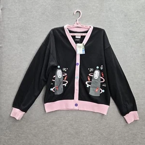 Studio Ghibli Spirited Away Women Cardigan XL Black Pink Hot Topic City Pop NWT - Picture 1 of 8