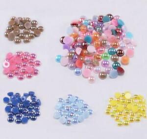 Acrylic ABS semi-circular flat back clipping pearl Jewelry clothing accessories