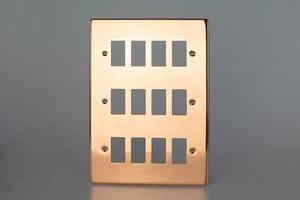 Varilight XDYPG12.CU PowerGrid Polished Copper 12-Gang Grid Plate - Imagen 1 de 1