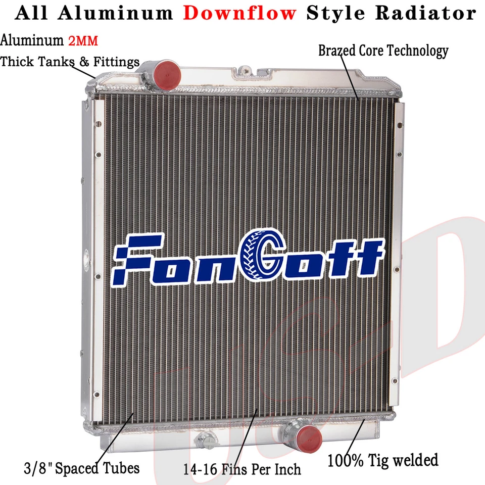 2 Row Aluminum Radiator Fit 1997-2003 2000 Mitsubishi Fuso FE639 FG649 3.9L I4 - Imagem 1 de 4