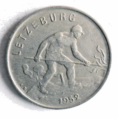 1952 LUXEMBOURG FRANC - Low Mintage Coin - FREE SHIP - Luxembourg Bin #2 - Image 1 of 2