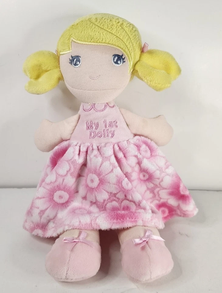 Aurora Ebba "My First Dolly" Muñeca de Peluche Rubia Coletas Rosa Vestido Margarita 12" Foto 1 de 4