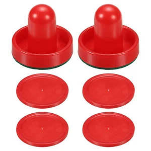 2Pcs Air Hockey Pusher 60mm with Pad and 4Pcs Air Hockey Pucks for Game Tables - Photo 1/6