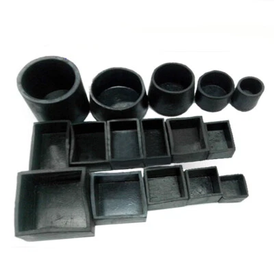 Black Rubber Chair Table Feet Furniture End Cover Caps Square/Round All Sizes
