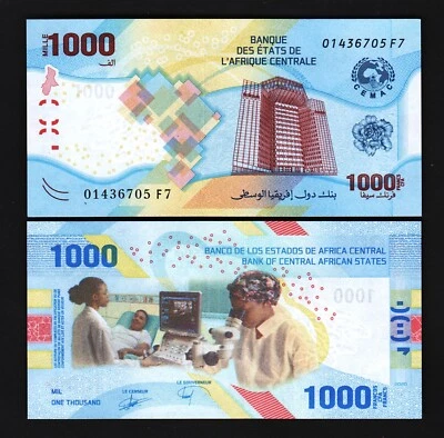 Central African States 1000 Francs 2020 2022, UNC, Hybrid Polymer, P-701 - Image 1 of 3