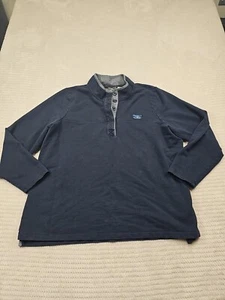 LL Bean Shirt Womens 2X Navy Blue Pull Over Quarter Button Long Sleeve - Picture 1 of 7