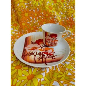 Rare Wild Flower by Gailstyn Japan Snack Set Cup and Plate - Picture 1 of 4