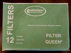 Conos de filtro de aspiradora EnviroCare Tech Filter Queen - paquete sin abrir - 12 conos - Imagen 1 de 3
