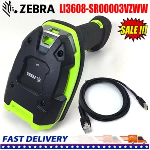 Zebra LI3608-SR00003VZWW Rugged Handheld Digital 1D Barcode Scanner w/ USB Cable - Picture 1 of 10