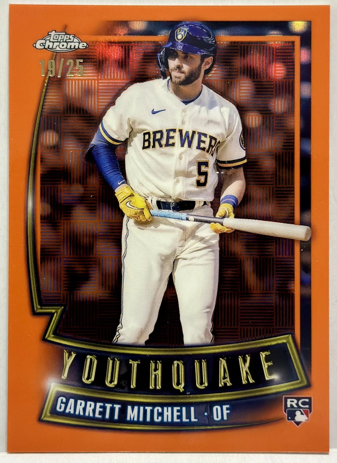 2023 Topps Chrome Garrett Mitchell Rookie Youthquake Orange Refractor /25