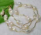 Natural 15-23mm South Sea White Baroque Real Pearl Necklace 24/30'' 14K