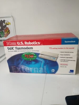  3COM U.S. ROBOTICS 5686 56K FAXMODEM external.  Open box  - Image 1 of 4