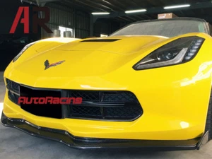 Stage 2 Carbon Fiber Front Bumper Lip w/ Winglets For 2014+ Corvette C7 Z06 Z51 - Bild 1 von 2